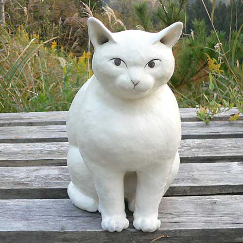 白ネコ 手あぶり猫 火鉢 置物の作品集 焼き物 陶器 陶芸作品販売